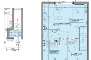Rzut - Mieszkanie na sprzedaż 3 pokoje o powierzchni 56,07 m² - numer 106 w Manufaktura Marki 2 etap IV