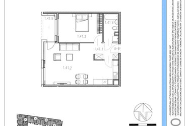Rzut - Mieszkanie na sprzedaż 2 pokoje o powierzchni 57,07 m² - numer M41 w Osiedle Piltza etap X