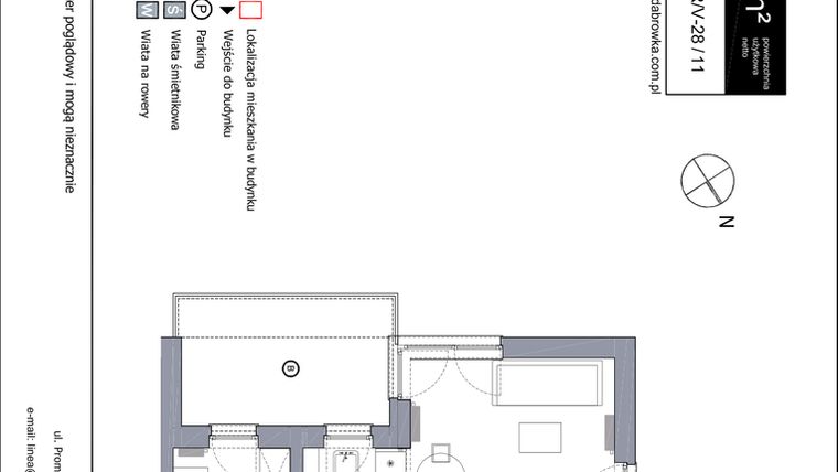 Rzut - Mieszkanie na sprzedaż 3 pokoje o powierzchni 53,21 m² - numer R_V-28_11 w os. Dąbrówka – Leśna Polana