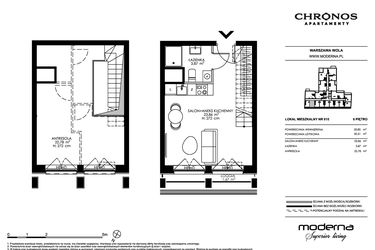 Rzut - Mieszkanie na sprzedaż 2 pokoje o powierzchni 50,51 m² - numer 615 w Chronos