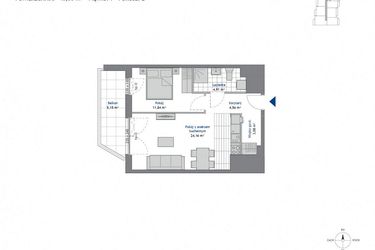 Rzut - Mieszkanie na sprzedaż 2 pokoje o powierzchni 48,41 m² - numer 7.10 w SEAHall