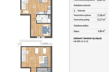 Rzut - Mieszkanie na sprzedaż 3 pokoje o powierzchni 79,15 m² - numer G3-10 w Smolec pod Wrocławem Dobry Deweloper Milo