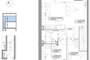 Rzut - Mieszkanie na sprzedaż 3 pokoje o powierzchni 61,95 m² - numer 36 w Boska Ksawerowska III