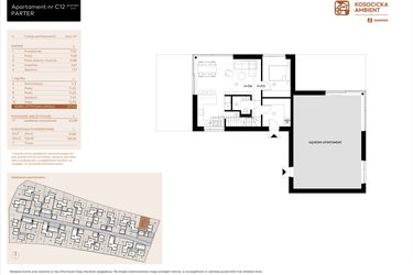 Rzut - Mieszkanie na sprzedaż 5 pokoi o powierzchni 101,03 m² - numer C12 w Kosocicka Ambient