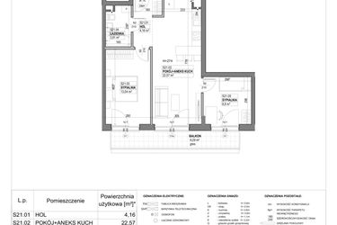 Rzut - Mieszkanie na sprzedaż 3 pokoje o powierzchni 54,32 m² - numer S21 w Miasto Ogród 6 - OSLO i SZTOKHOLM