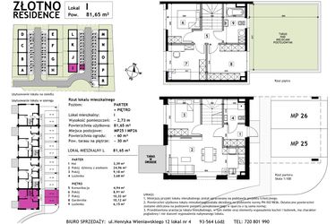 Rzut - Mieszkanie na sprzedaż 5 pokoi o powierzchni 81,65 m² - numer I w Złotno Residence