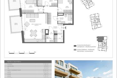 Rzut - Mieszkanie na sprzedaż 4 pokoje o powierzchni 84,83 m² - numer C.M12 w Matemblevo