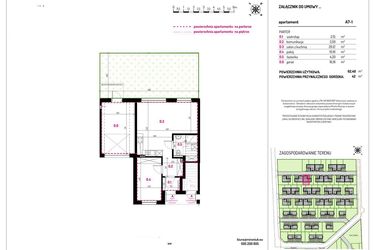 Rzut - Mieszkanie na sprzedaż 2 pokoje o powierzchni 62,4 m² - numer A7-1 w Aleja Kwitnącej Wiśni