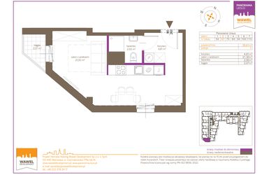 Rzut - Mieszkanie na sprzedaż 1 pokój o powierzchni 28,61 m² - numer 63 w Panorama Ursus