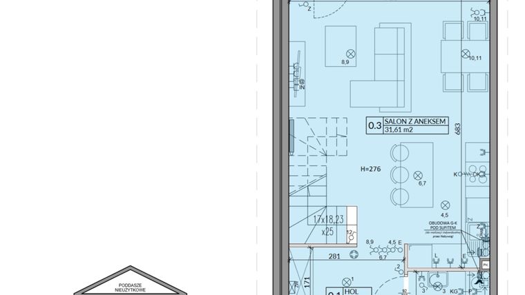 Rzut - Mieszkanie na sprzedaż 4 pokoje o powierzchni 82,75 m² - numer 70B w Domy na Witosa etap 2A i 2B