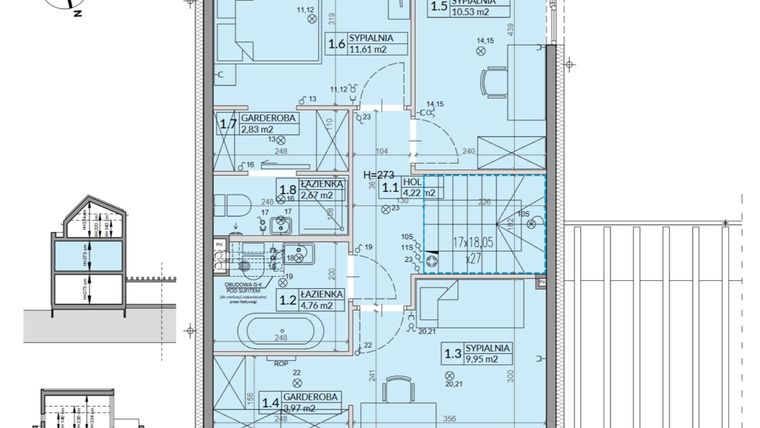Rzut - Dom na sprzedaż 6 pokoi o powierzchni 140,89 m² - numer 2A w Wille przy Lesie etap II