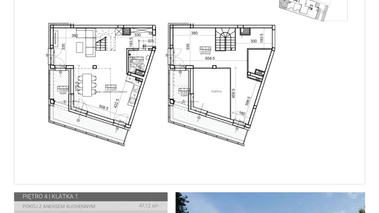 Rzut - Mieszkanie na sprzedaż 1 pokój o powierzchni 86,8 m² - numer 38 w Wave etap II