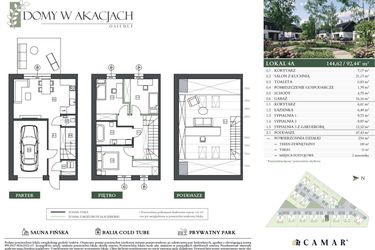 Rzut - Dom na sprzedaż 4 pokoje o powierzchni 145,22 m² - numer 4A w Domy w akacjach