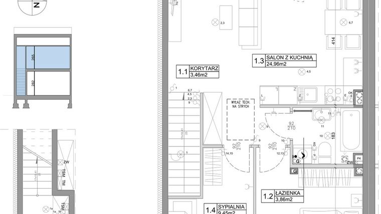 Rzut - Mieszkanie na sprzedaż 3 pokoje o powierzchni 61,95 m² - numer 40 w Boska Ksawerowska III