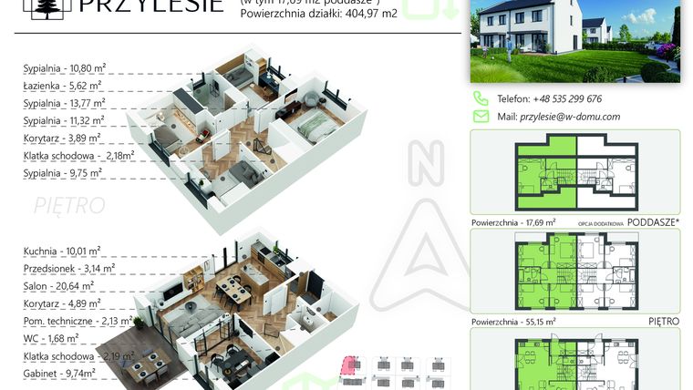 Rzut - Dom na sprzedaż 5 pokoi o powierzchni 131,62 m² - numer 151.1 w Osiedle Przylesie