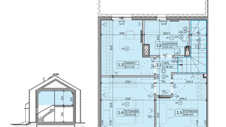 Rzut - Dom na sprzedaż 4 pokoje o powierzchni 77,26 m² - numer 18 w Ahoj Pogórze etap 2 i 3