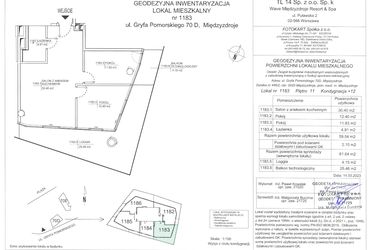 Rzut - Mieszkanie na sprzedaż 3 pokoje o powierzchni 61,64 m² - numer D.11.83 w Wave Międzyzdroje Resort & Spa
