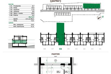 Rzut - Mieszkanie na sprzedaż 3 pokoje o powierzchni 70,5 m² - numer C6.1 w Dębowe Zacisze