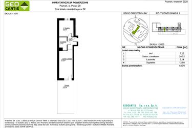 Rzut - Mieszkanie na sprzedaż 2 pokoje o powierzchni 43,76 m² - numer 28/52 w Symfonia Ptasia 28