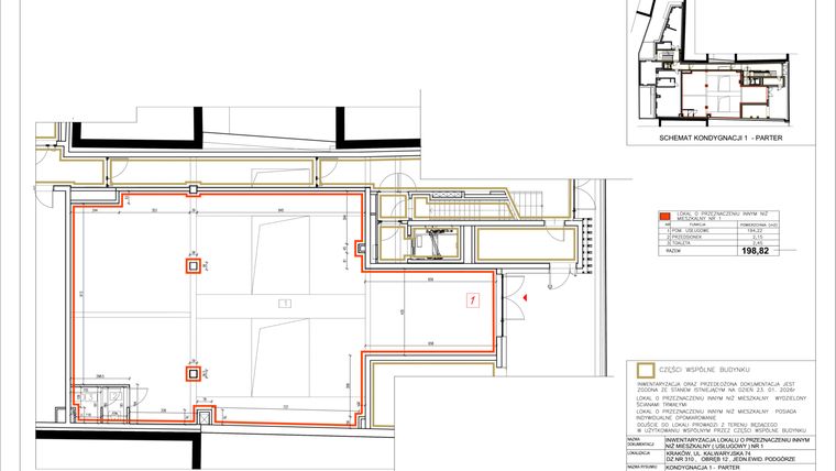 Rzut - Mieszkanie na sprzedaż 1 pokój o powierzchni 198,82 m² - numer 1 w Alchemik74 - lokale użytkowe