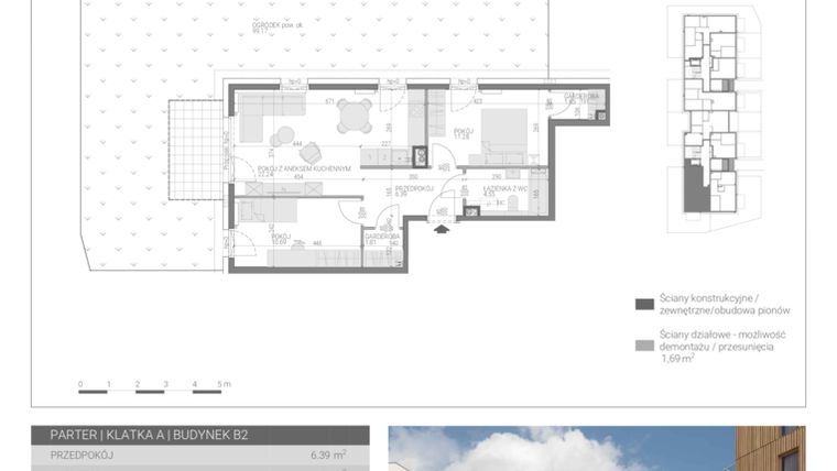 Rzut - Mieszkanie na sprzedaż 2 pokoje o powierzchni 58,81 m² - numer M-2 w Forma Augustów