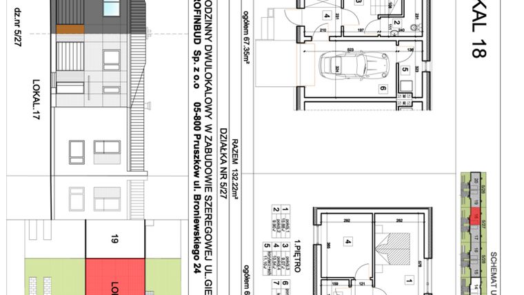 Rzut - Dom na sprzedaż 5 pokoi o powierzchni 132 m² - numer 18 w Osiedle Gierymskiego - etap IV