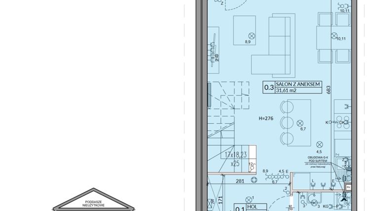 Rzut - Mieszkanie na sprzedaż 4 pokoje o powierzchni 82,75 m² - numer 60B w Domy na Witosa etap 2A i 2B