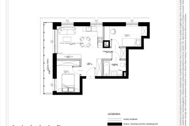 Rzut - Mieszkanie na sprzedaż 3 pokoje o powierzchni 49,35 m² - numer B66 w Osiedle pod Klonami "Klonowa 11"