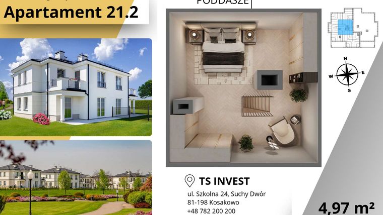 Rzut - Mieszkanie na sprzedaż 3 pokoje o powierzchni 77,98 m² - numer 21.2. w Ogrody Tesoro VI