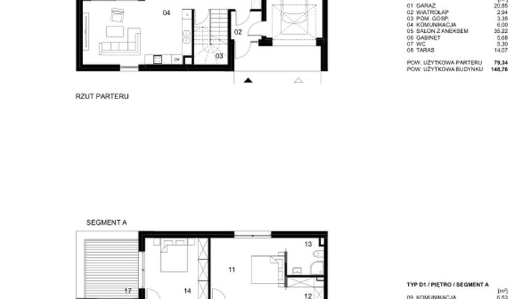 Rzut - Dom na sprzedaż 4 pokoje o powierzchni 148,76 m² - numer 39 [D1sA] w Nowe Planty