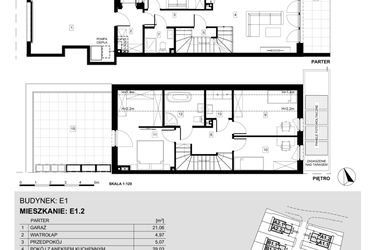 Rzut - Dom na sprzedaż 4 pokoje o powierzchni 123,1 m² - numer E1.2 w Ville Przy Białej