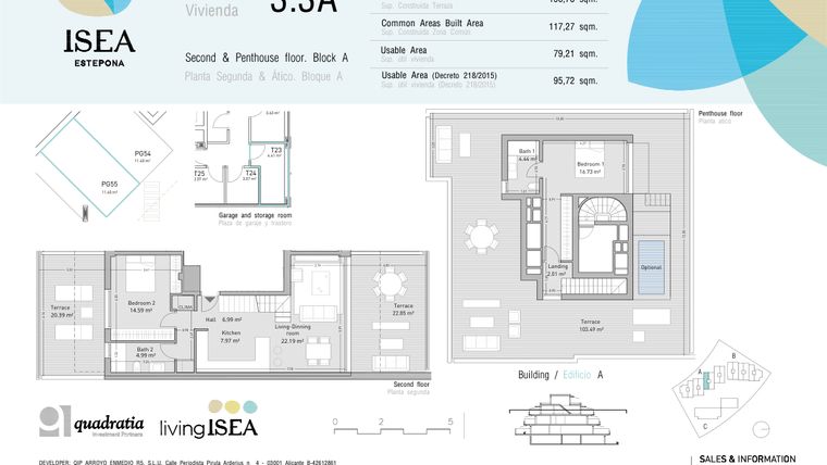 Rzut - Mieszkanie na sprzedaż 2 pokoje o powierzchni 79,91 m² - numer 3.3A w Isea - Estepona