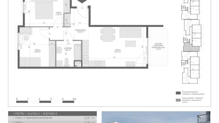 Rzut - Mieszkanie na sprzedaż 3 pokoje o powierzchni 59,69 m² - numer 30 w Monsa bud. E