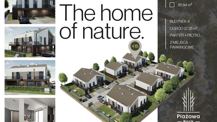 Rzut - Dom na sprzedaż 4 pokoje o powierzchni 85,94 m² - numer 4.1B w Plażowa Park Głowno