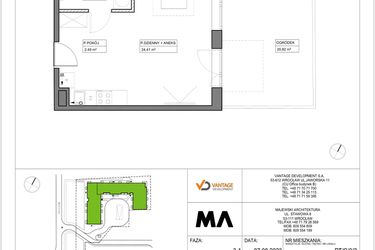Rzut - Mieszkanie na sprzedaż 1 pokój o powierzchni 31,34 m² - numer PT/C/0/2 w Przystanek Tarnogaj