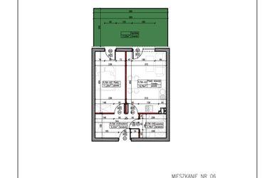 Rzut - Mieszkanie na sprzedaż 2 pokoje o powierzchni 36,17 m² - numer 6 w Janowska
