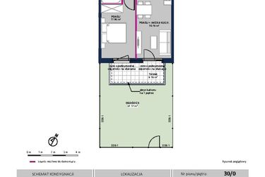 Rzut - Mieszkanie na sprzedaż 2 pokoje o powierzchni 36,4 m² - numer 200 w Moja Północna Etap III