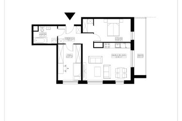 Rzut - Mieszkanie na sprzedaż 3 pokoje o powierzchni 59,19 m² - numer B1.8 w Stacja Augustów B