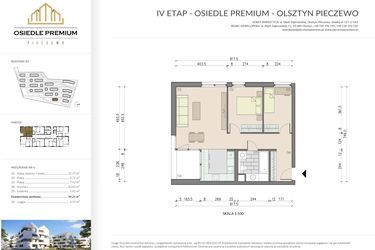 Rzut - Mieszkanie na sprzedaż 3 pokoje o powierzchni 59,21 m² - numer B3.6 w Osiedle Premium etap IV