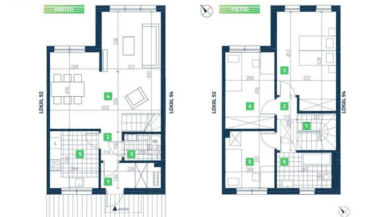 Rzut - Dom na sprzedaż 4 pokoje o powierzchni 94,46 m² - numer 93 w SK Park - etap III
