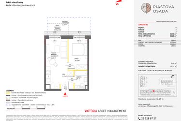 Rzut - Mieszkanie na sprzedaż 2 pokoje o powierzchni 35,16 m² - numer E.30 w Piastova Osada