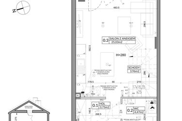 Rzut - Dom na sprzedaż 3 pokoje o powierzchni 72,9 m² - numer 31A w Nova Magdalenka 7 etap IV