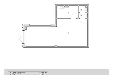 Rzut - Lokal użytkowy na sprzedaż 1 pokój o powierzchni 64,27 m² - numer H1-U-0-2 w Heyki City