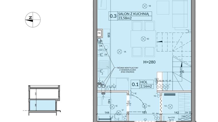 Rzut - Dom na sprzedaż 3 pokoje o powierzchni 61,92 m² - numer 50 w Boska Ksawerowska 2 etap 4