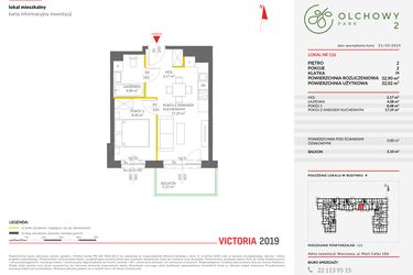 Rzut - Mieszkanie na sprzedaż 2 pokoje o powierzchni 32,9 m² - numer A.126 w Olchowy Park II