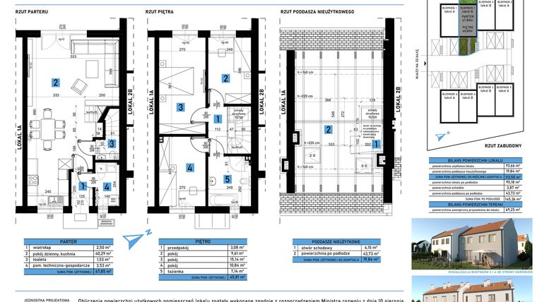 Rzut - Dom na sprzedaż 4 pokoje o powierzchni 145,26 m² - numer 1B w Domy w Biestrzykowie