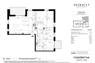 Rzut - Mieszkanie na sprzedaż 4 pokoje o powierzchni 117,76 m² - numer 11 w Antracyt