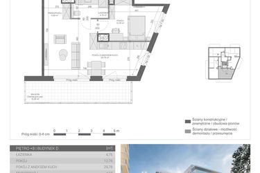 Rzut - Mieszkanie na sprzedaż 2 pokoje o powierzchni 51,97 m² - numer M-42 w Unikat Apartamenty D
