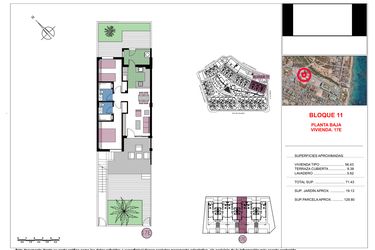 Rzut - Mieszkanie na sprzedaż 2 pokoje o powierzchni 71,43 m² - numer 0-E w Apartamenty w Mil Palmeras - 71919041