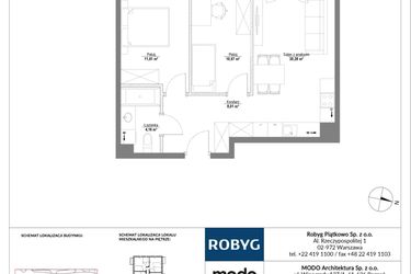 Rzut - Mieszkanie na sprzedaż 3 pokoje o powierzchni 54,73 m² - numer E.3M05 w Początek Piątkowo bud. E